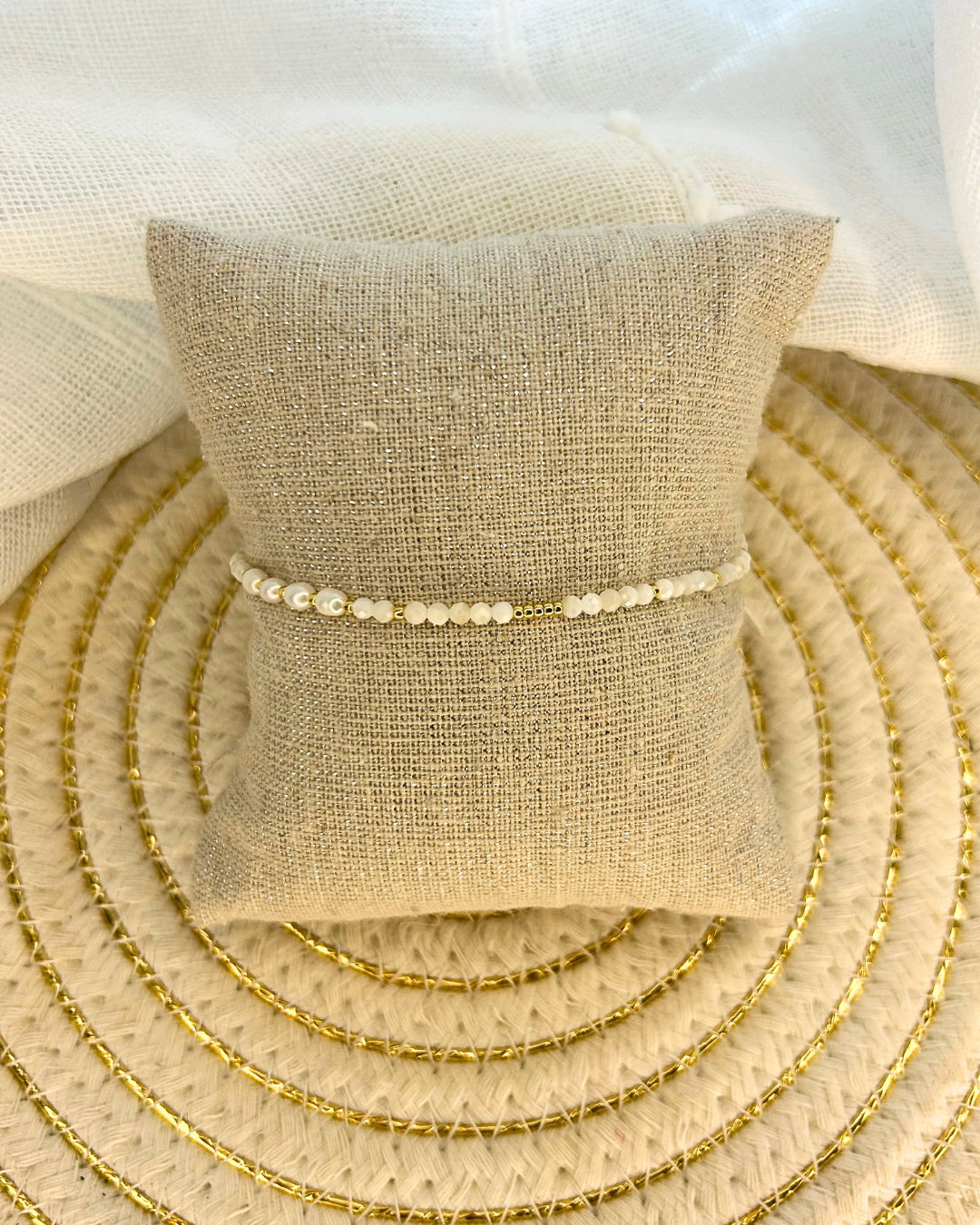 Ellena | Bracelet en pierre d’agate blanche