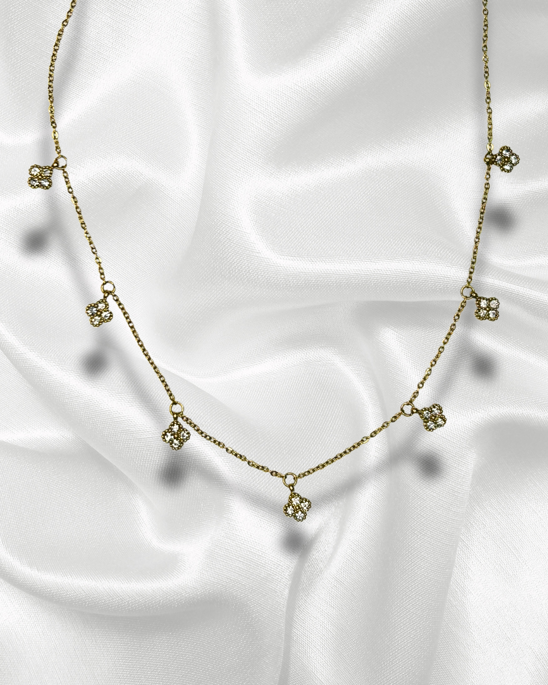 Florisa | Collier doré strass et fleurs