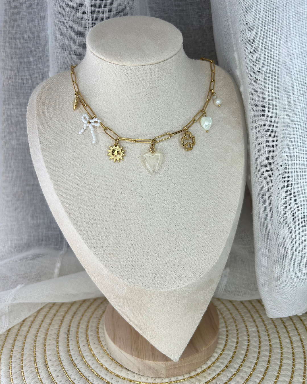 Giulia | Collier charms blanc