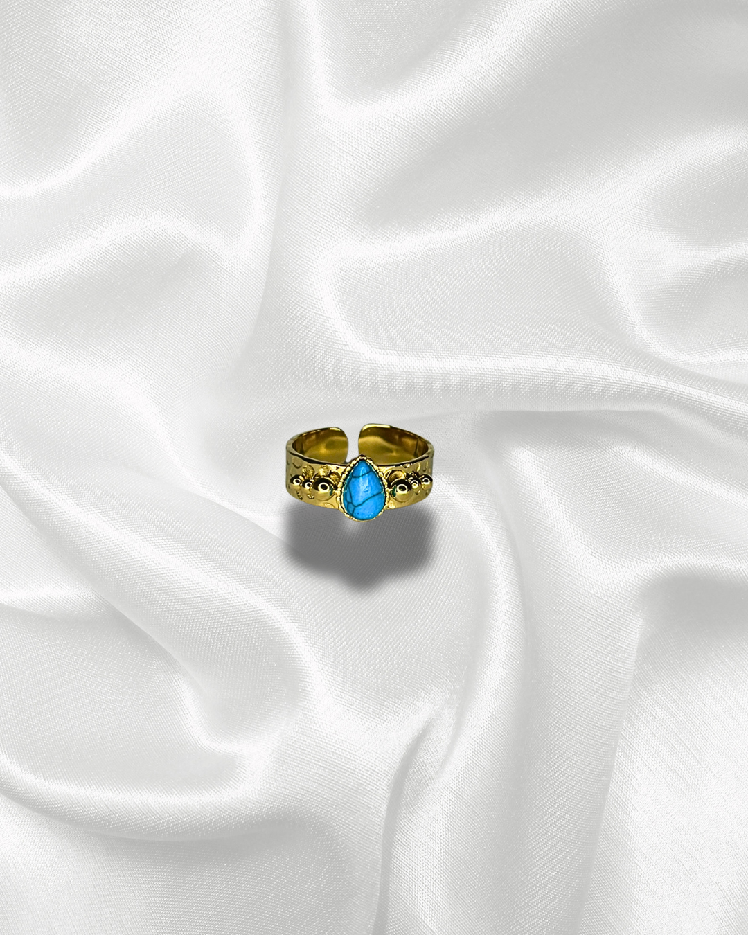 Yalina | Bague goutte bleue
