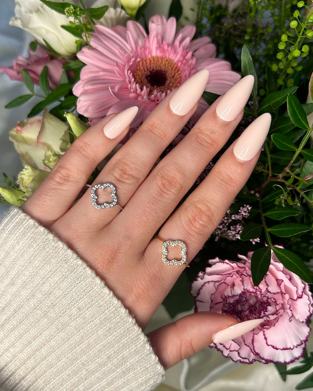 Elia | Bague trèfle et strass