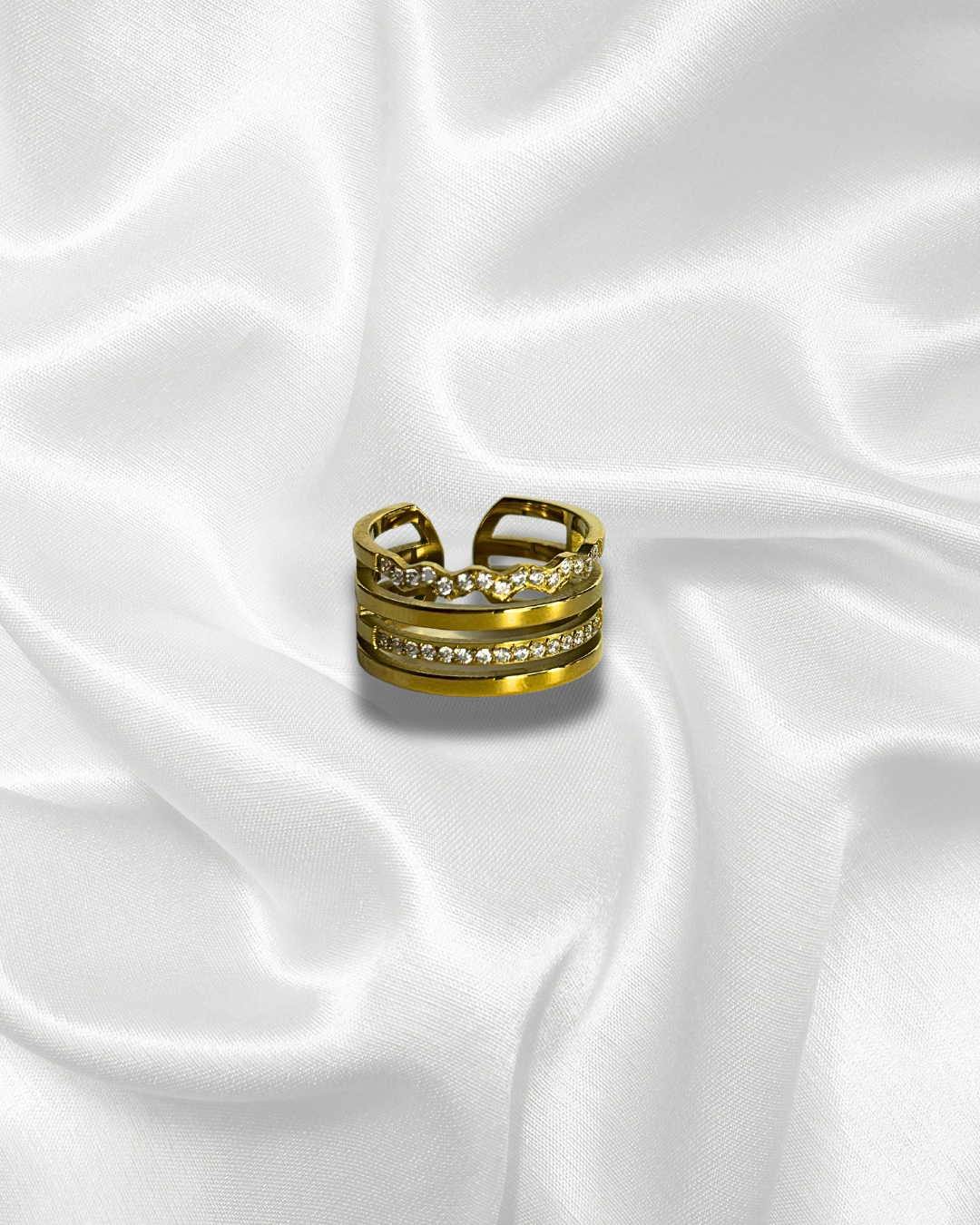 Enora | Bague dorée multi-rangs