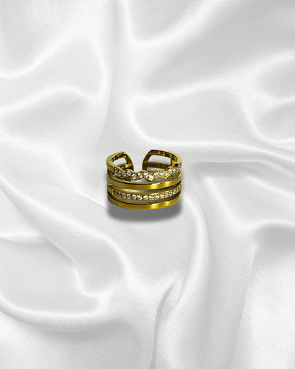 Enora | Bague dorée multi-rangs