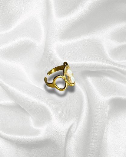 Perla | Bague dorée avec perles