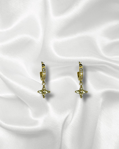 Celeste | Boucles d'oreilles pendantes strass et étoile