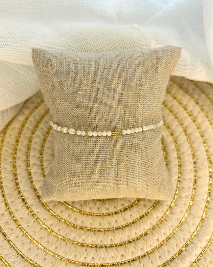 Ellena | Bracelet en pierre d’agate blanche