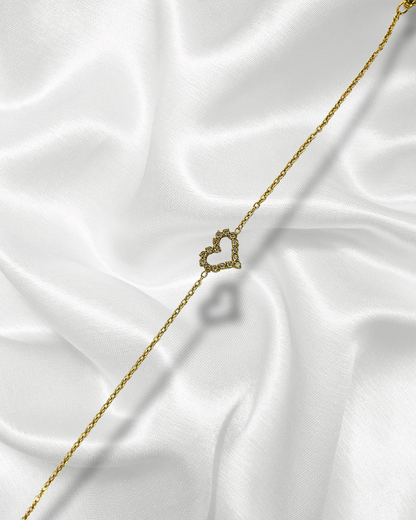 Aimea | Bracelet doré et cœur scintillant