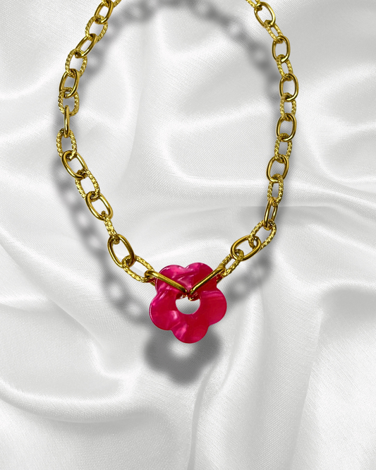 Nesrine | Collier doré et fleur