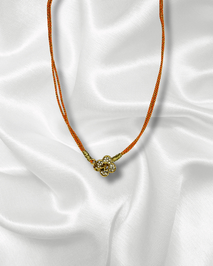 Bahia | Collier cordon orange et fleur