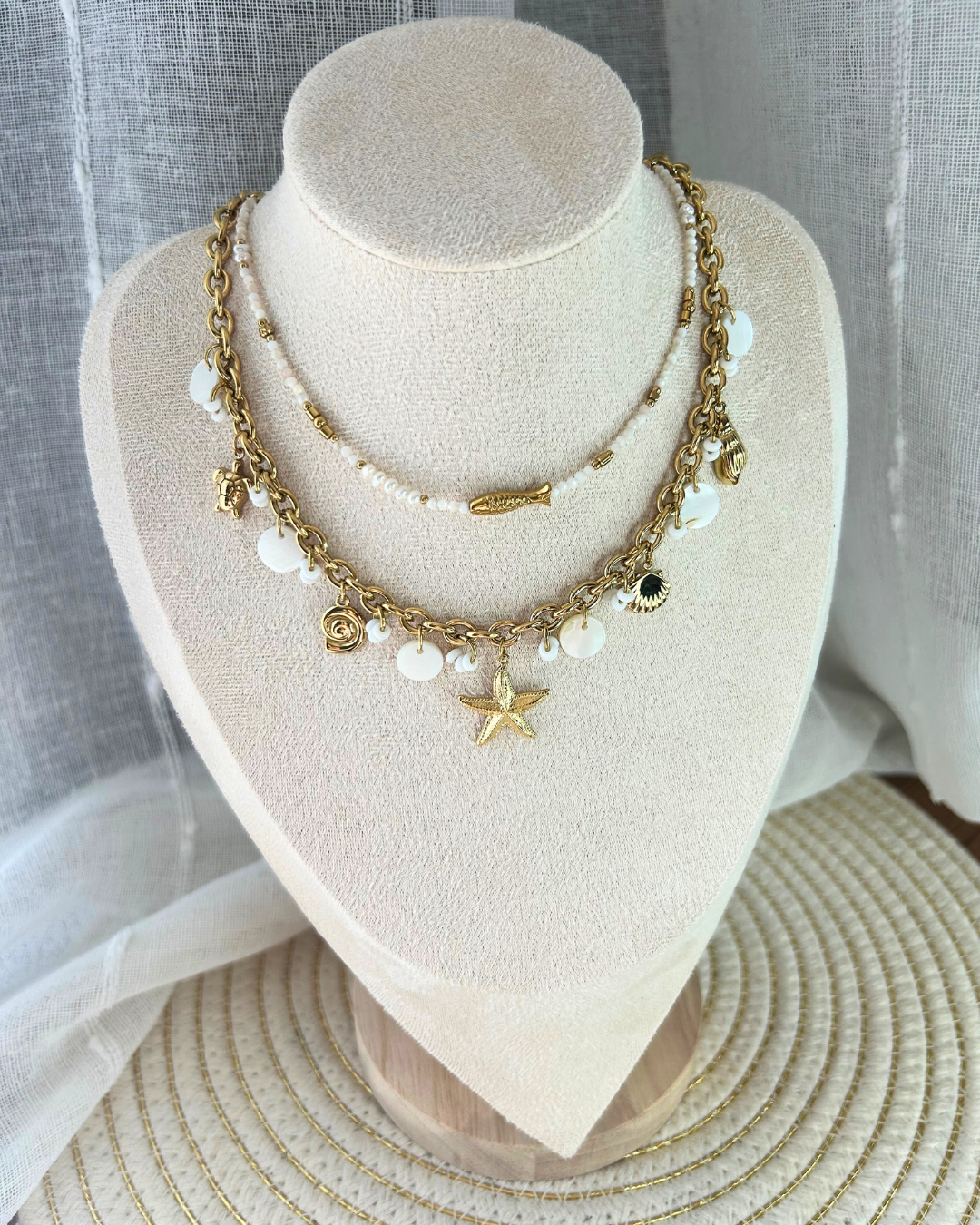 Isla | Collier doré et charms marins