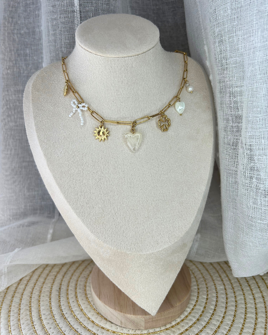 Giulia | Collier charms blanc