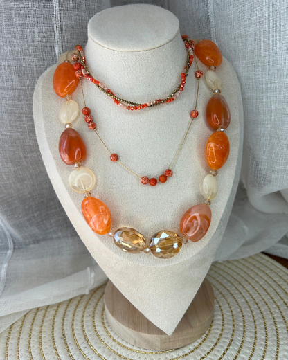 Amalfi | Collier perles orangées
