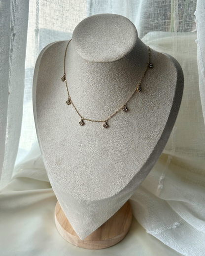 Florisa | Collier doré strass et fleurs