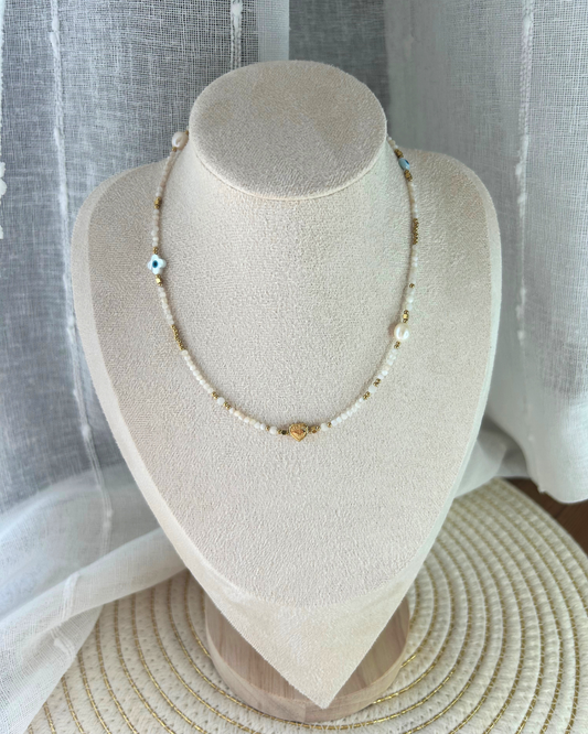 Calie | Collier perles blanches