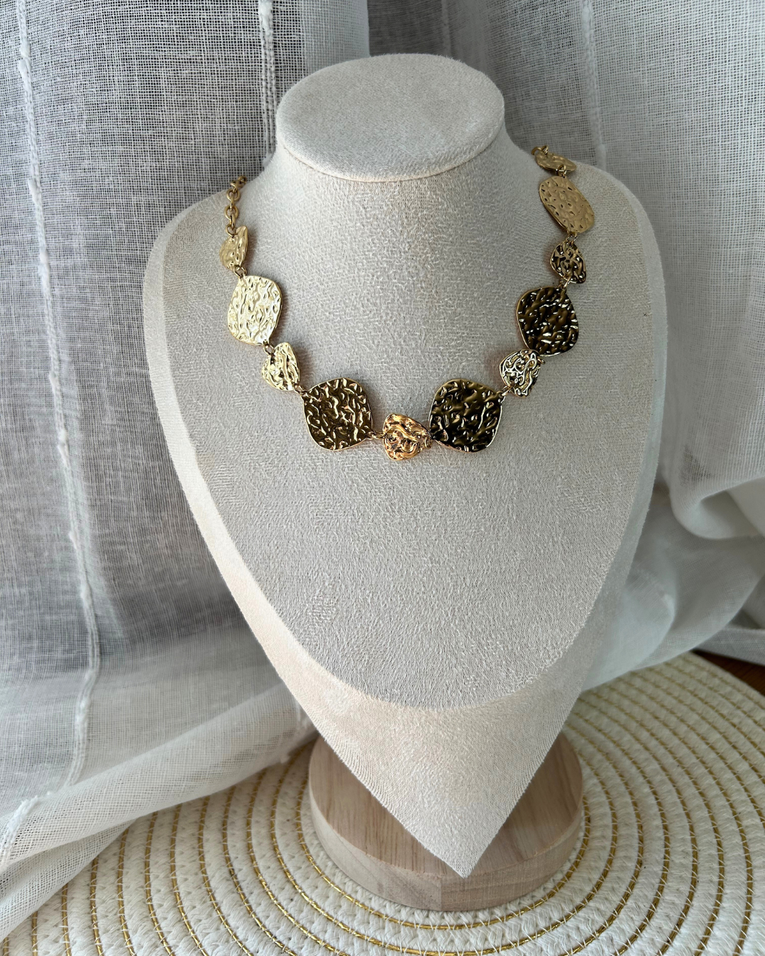 Luma | Collier doré à maillons texturés