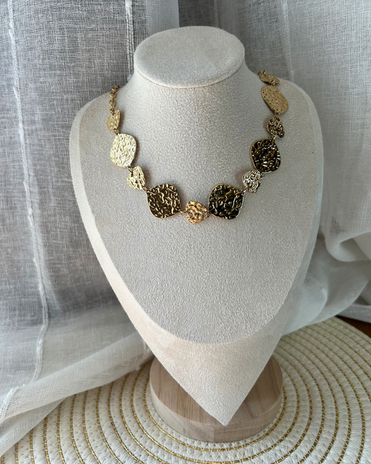 Luma | Collier doré à maillons texturés