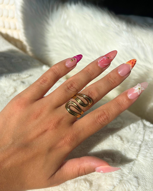 Leyra | Bague dorée spirale