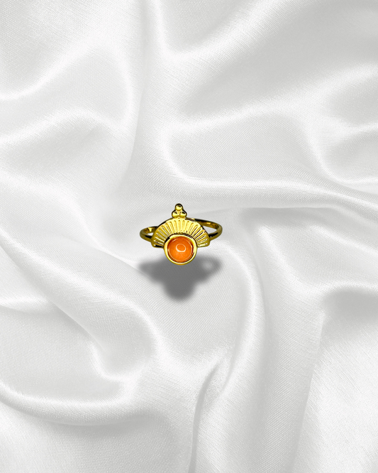 Orana | Bague en pierre d'agate orange