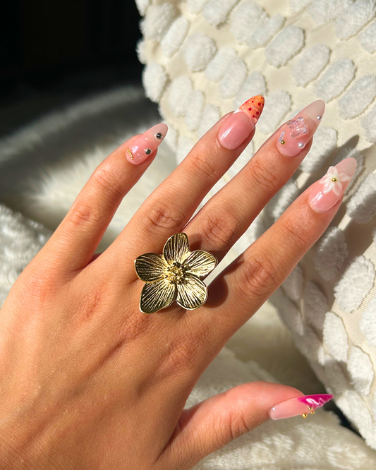 Fléa | Bague fleur dorée