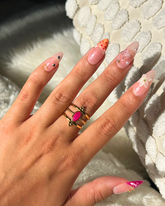 Nyssa | Bague en pierre d'agate rose