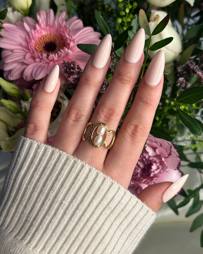 Perla | Bague dorée avec perles