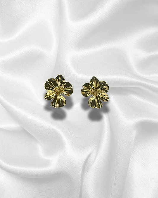 Hiva | Boucles d’oreilles dorées fleurs